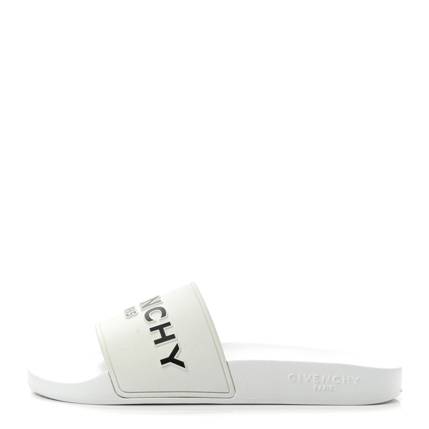 Rubber Logo Pool Slide Sandals 9 White