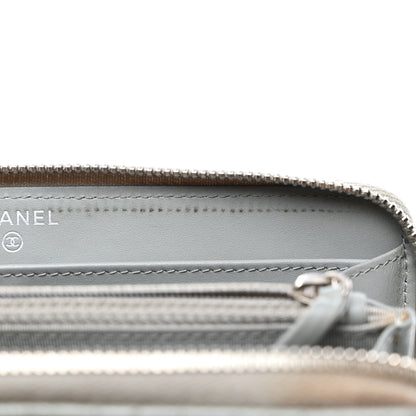 Chanel Caviar Quilted Large Gusset Zip Around Wallet Grey 9 of 12