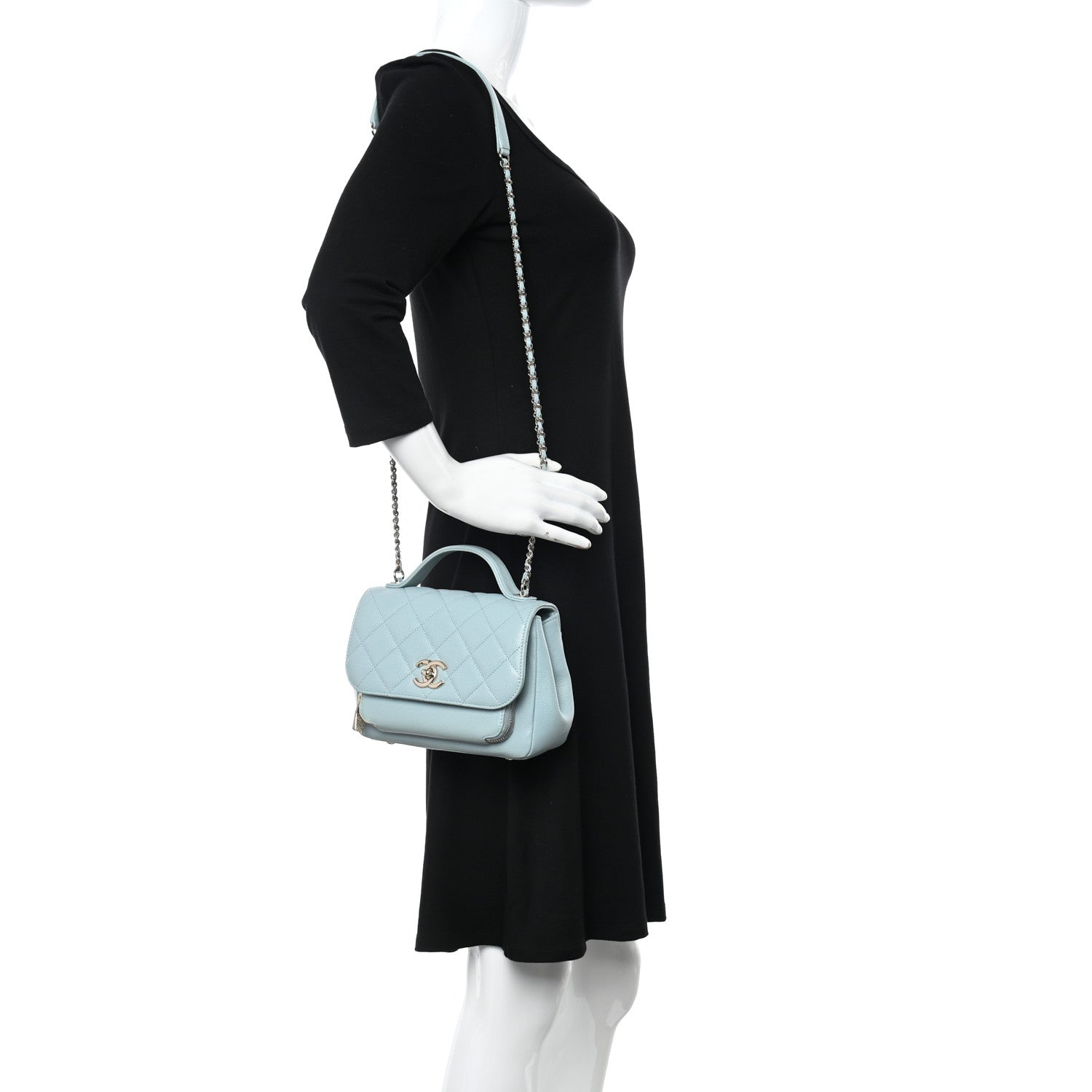 Chanel Caviar Quilted Small Business Affinity Flap Blue 2 of 12