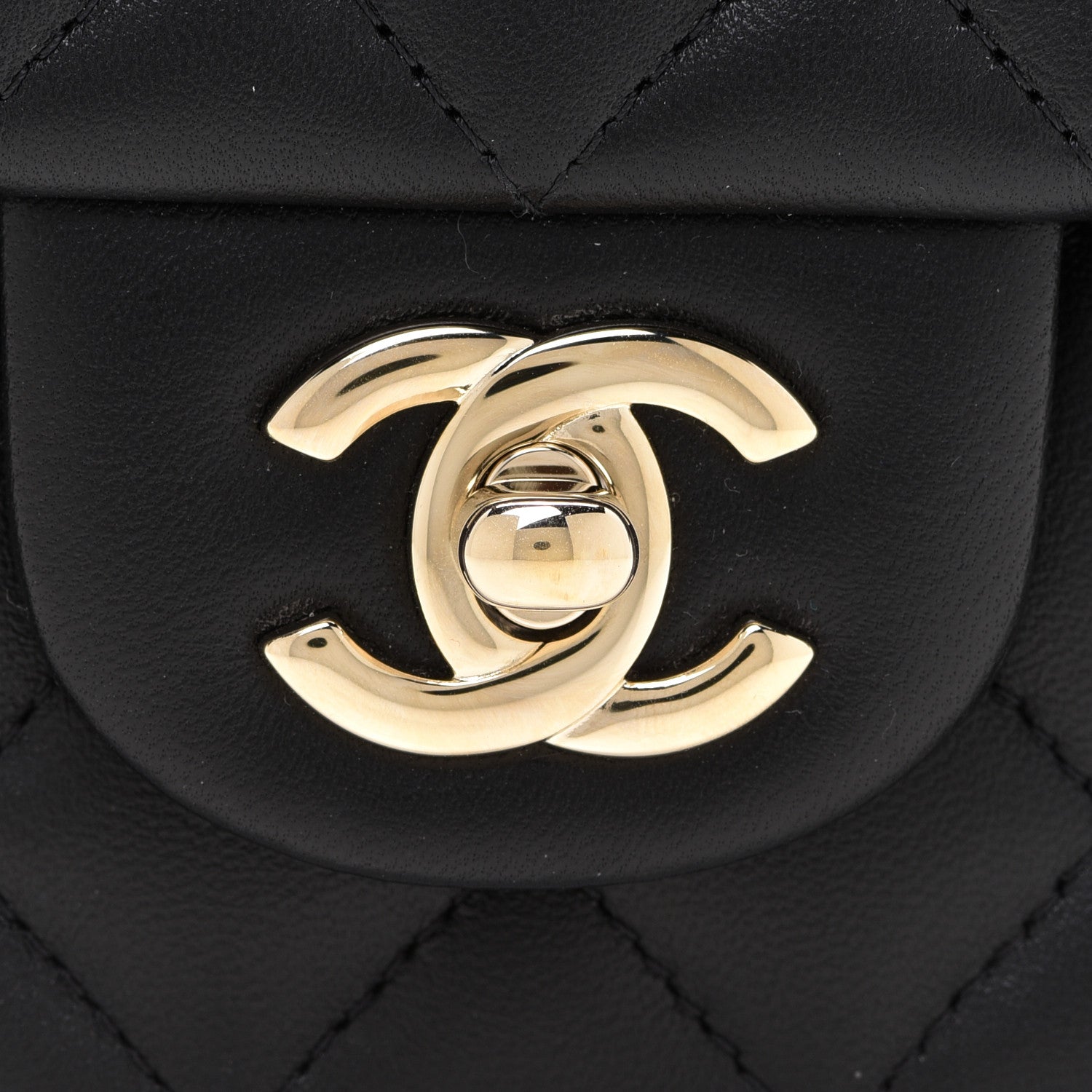 Chanel Lambskin Quilted Mini Top Handle Rectangular Flap Black 8 of 10