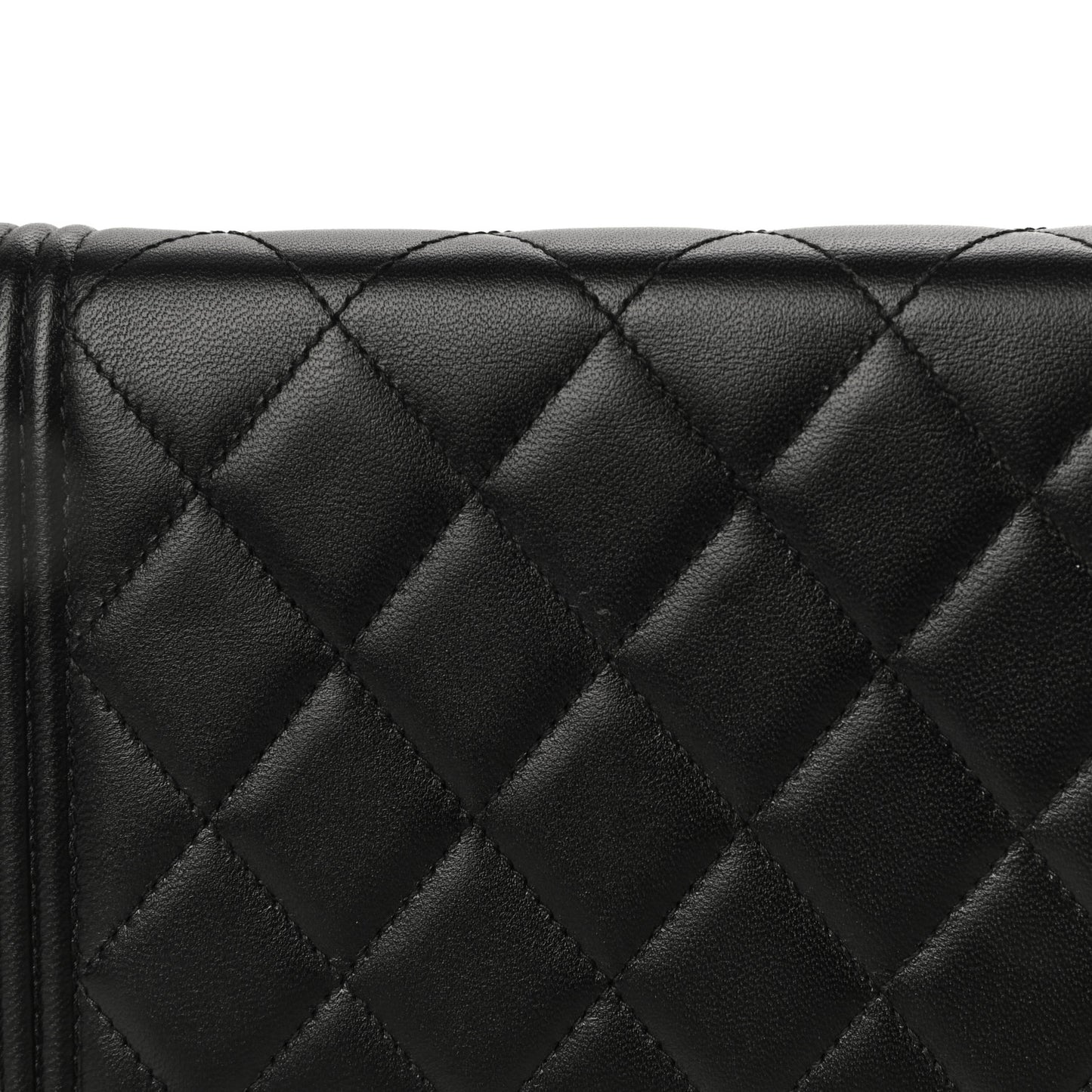 Lambskin Quilted Boy Wallet On Chain WOC Black