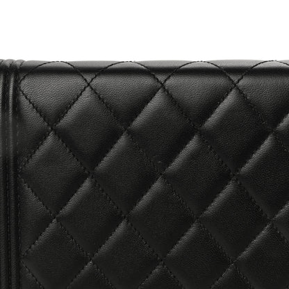 Chanel Lambskin Quilted Boy Wallet On Chain WOC Black 13 of 14