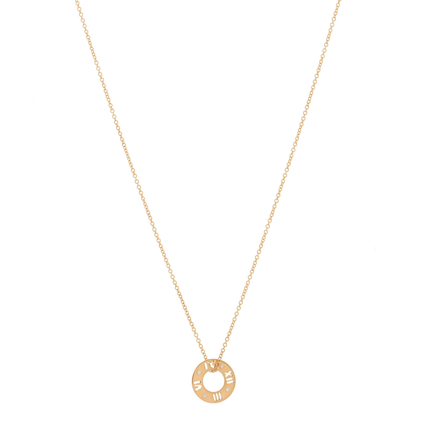 18K Rose Gold Diamond Atlas Pierced Pendant Necklace