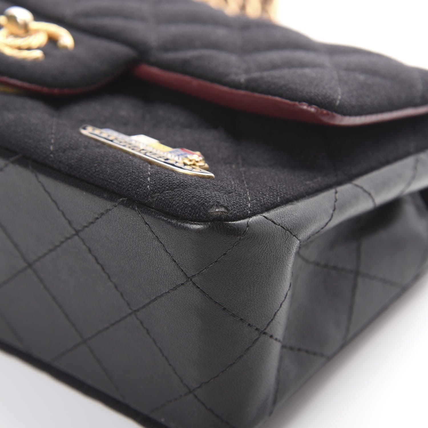 Chanel Felt Quilted Paris-Hamburg Charms Mini Rectangular Flap Black 10 of 13