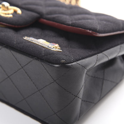 Chanel Felt Quilted Paris-Hamburg Charms Mini Rectangular Flap Black 10 of 13