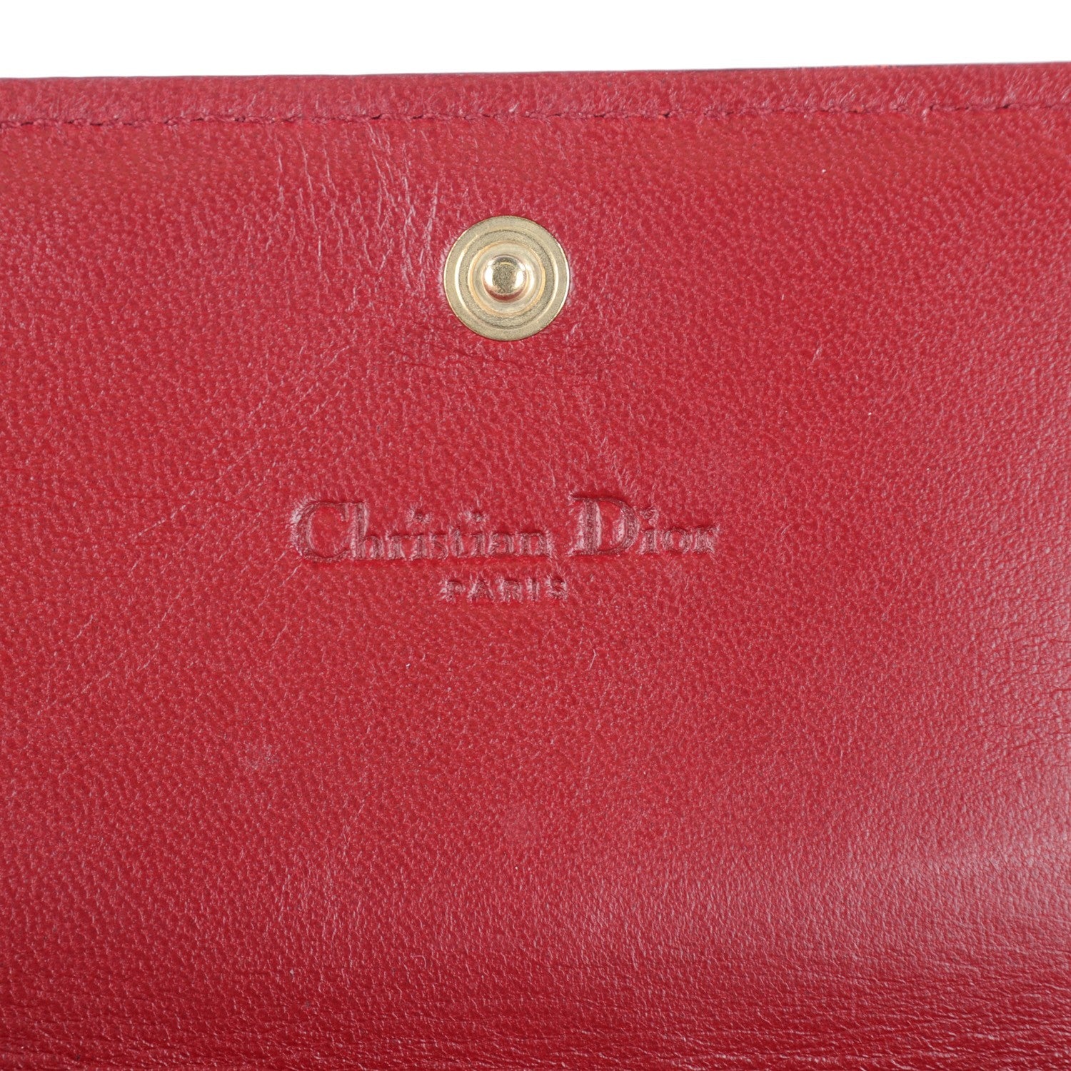 Christian Dior Lambskin Cannage Rendezvous Wallet Red 6 of 8