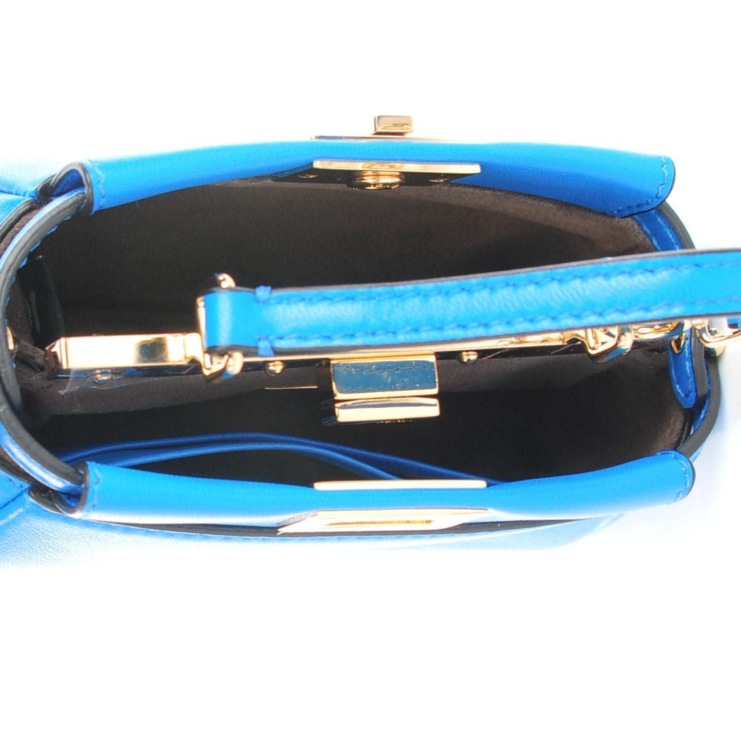 Shiny Nappa Micro Peekaboo Iconic Satchel Blue Royal