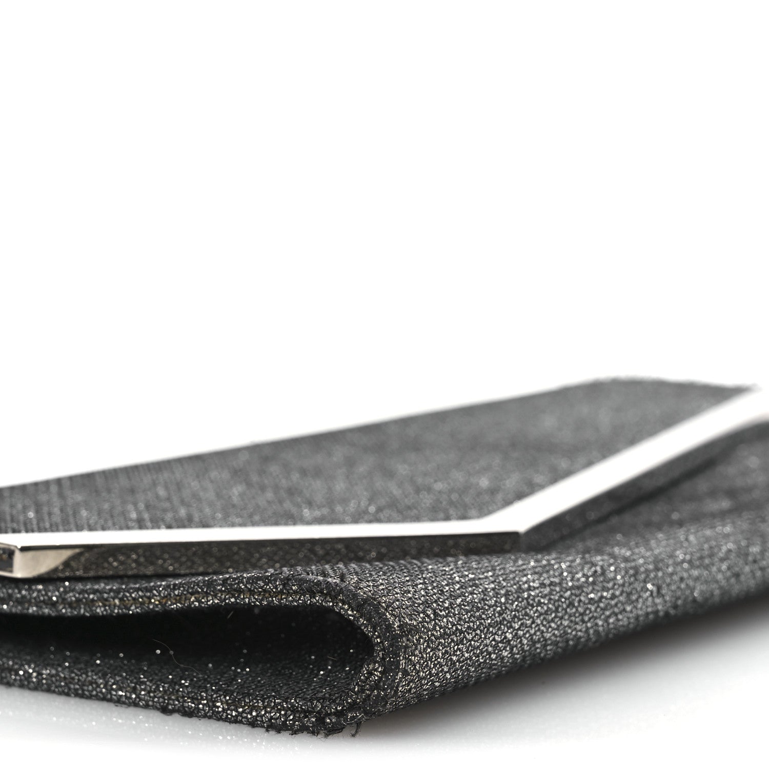 Jimmy Choo Glitter Fabric Erica Chain Clutch Anthracite 1740559