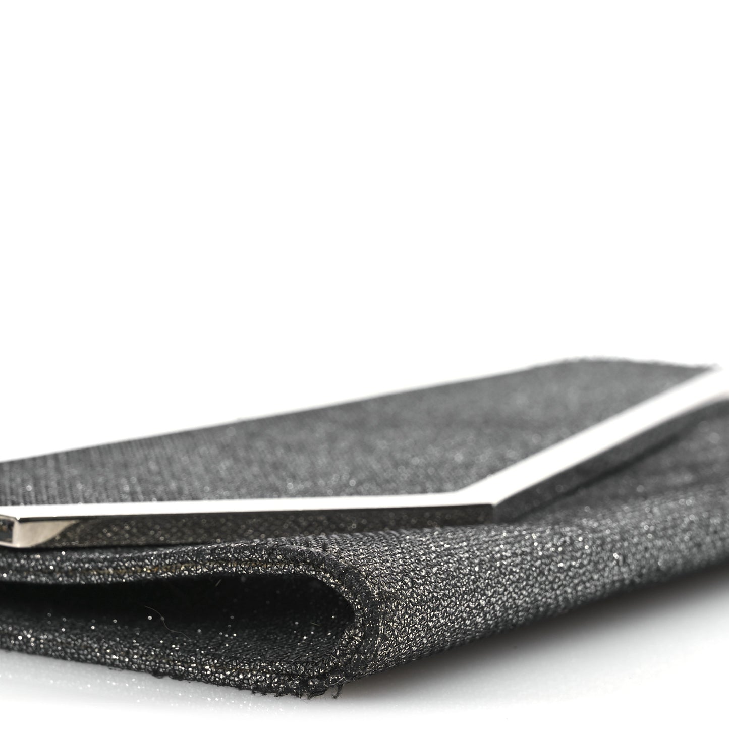 Glitter Fabric Erica Chain Clutch  Anthracite