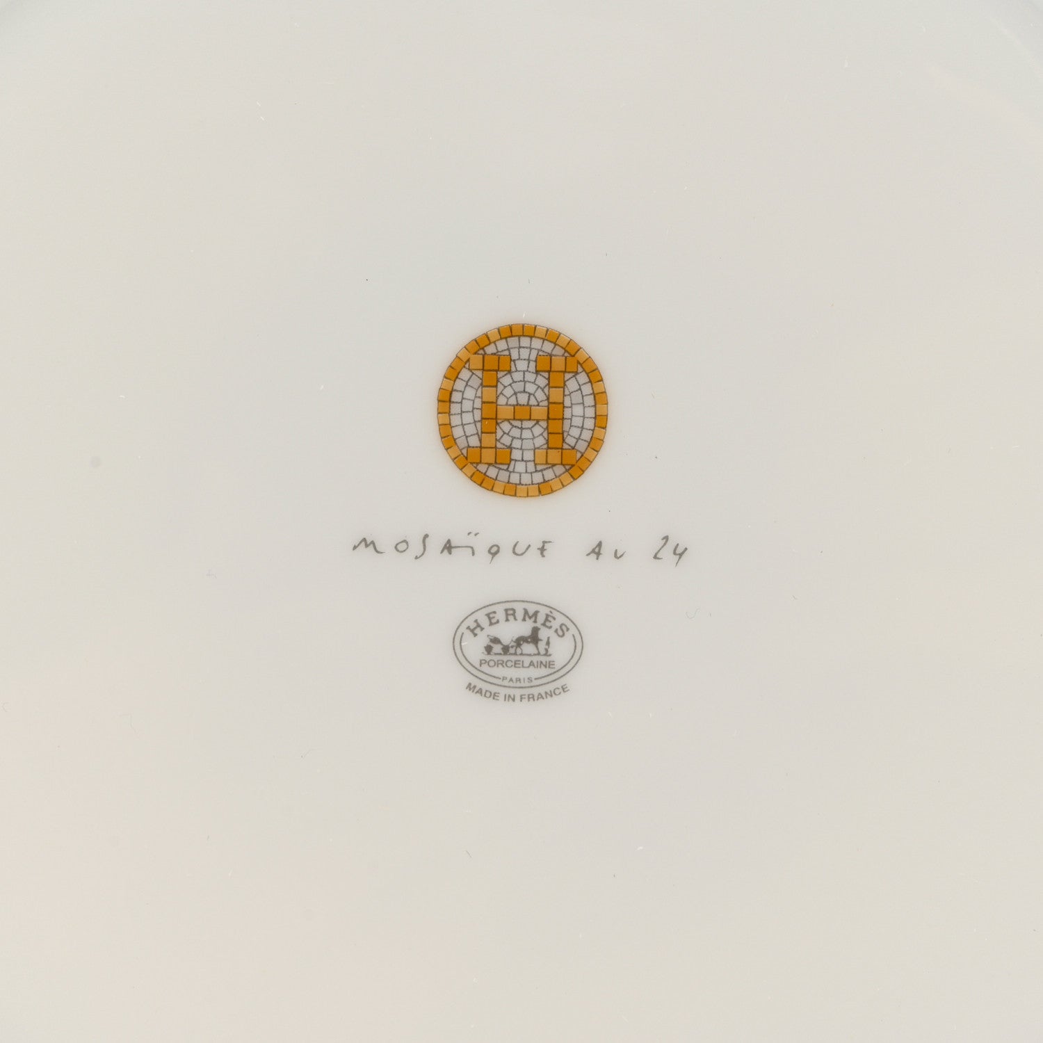 Hermes Porcelain Mosaique Au 24 Soup Bowl Gold 5 of 6
