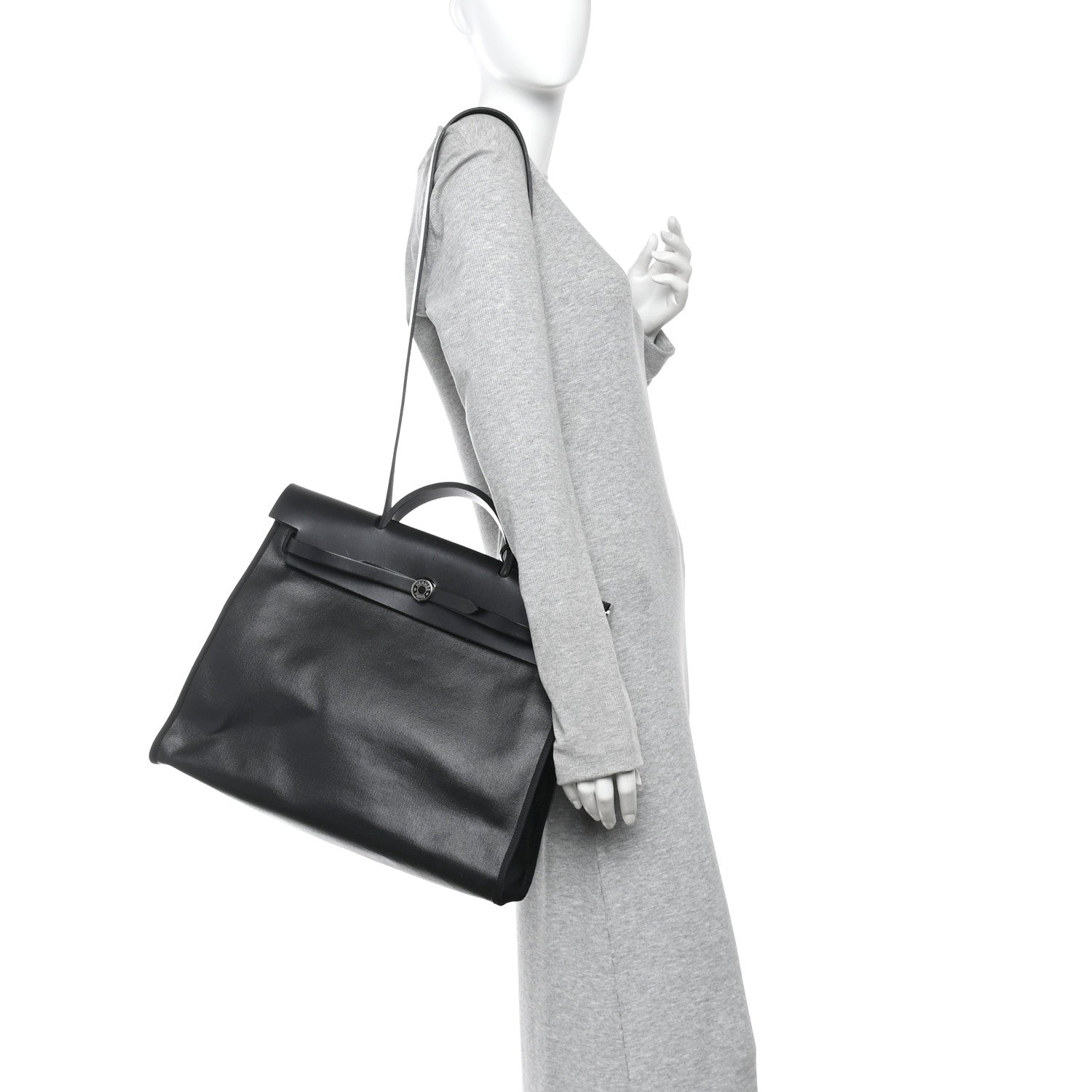 Hermes Toile H Berline Vache Hunter Herbag Zip 39 MM Black Ecru 2 of 11