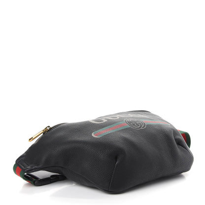 Gucci Grained Calfskin Logo Belt Bag Black 4 of 9