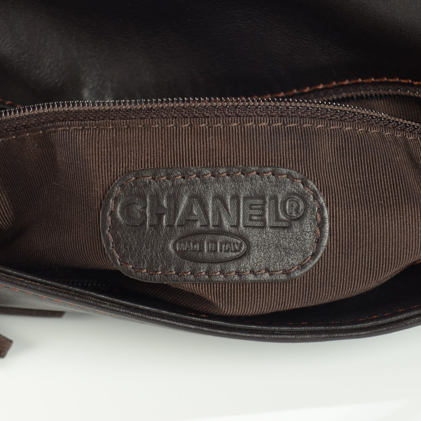 Lambskin CC Tassel Shoulder Flap Bag Brown