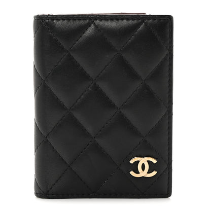 Chanel Lambskin Quilted Card Holder Wallet Black 1 of 8