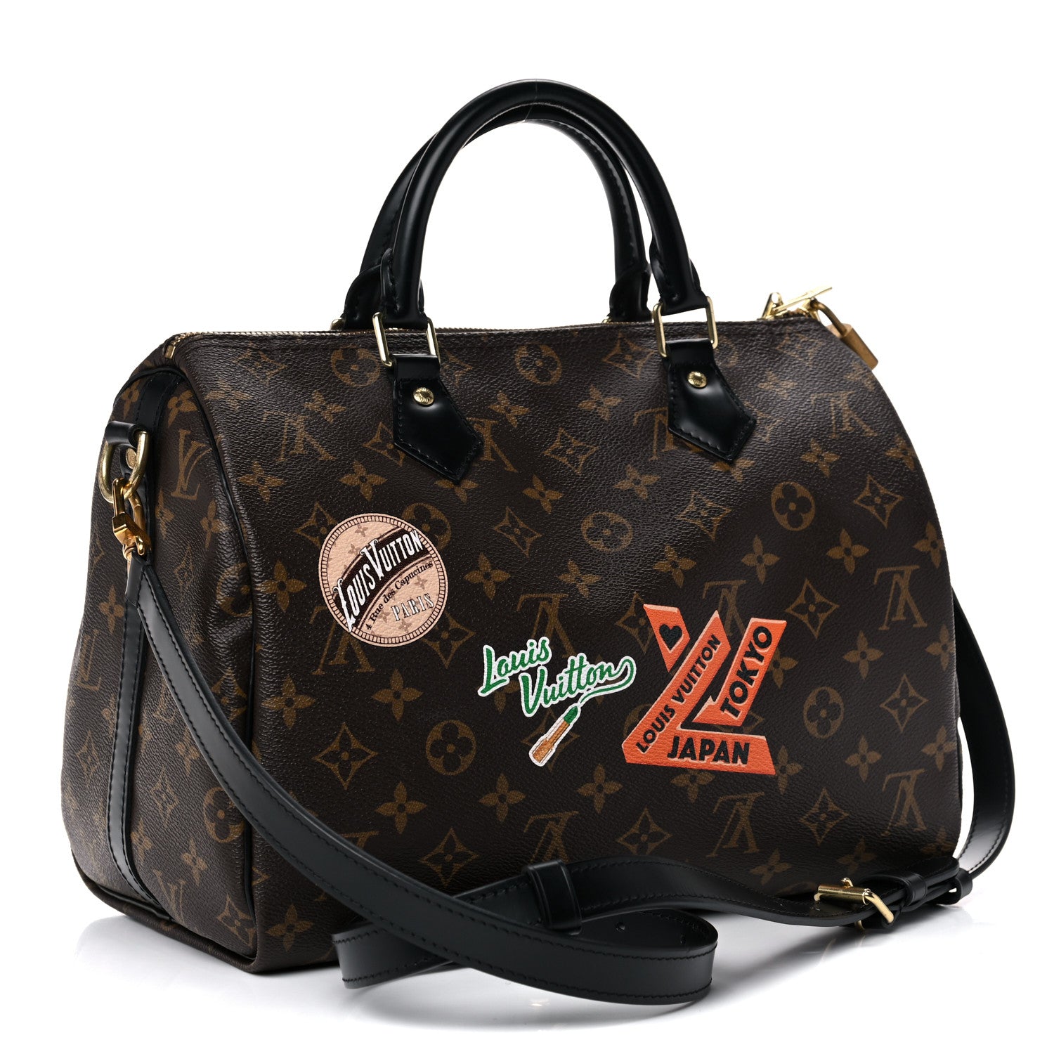 Louis Vuitton Monogram My World Tour Speedy Bandouliere 30 Black 3 of 19