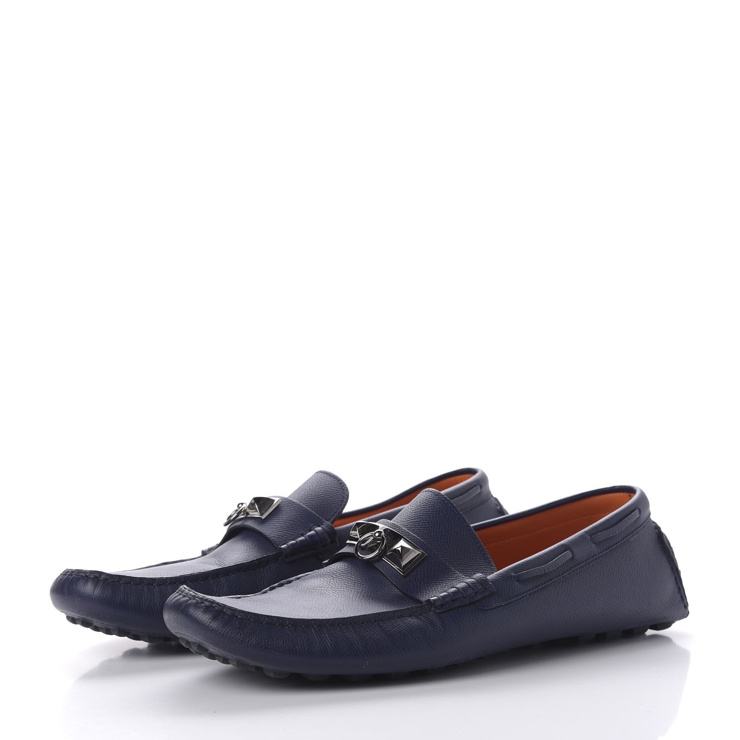 Hermes Epsom Mens Irving Driving Moccasin Loafers 45 Marine 3 of 8