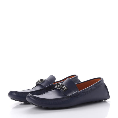 Hermes Epsom Mens Irving Driving Moccasin Loafers 45 Marine 3 of 8