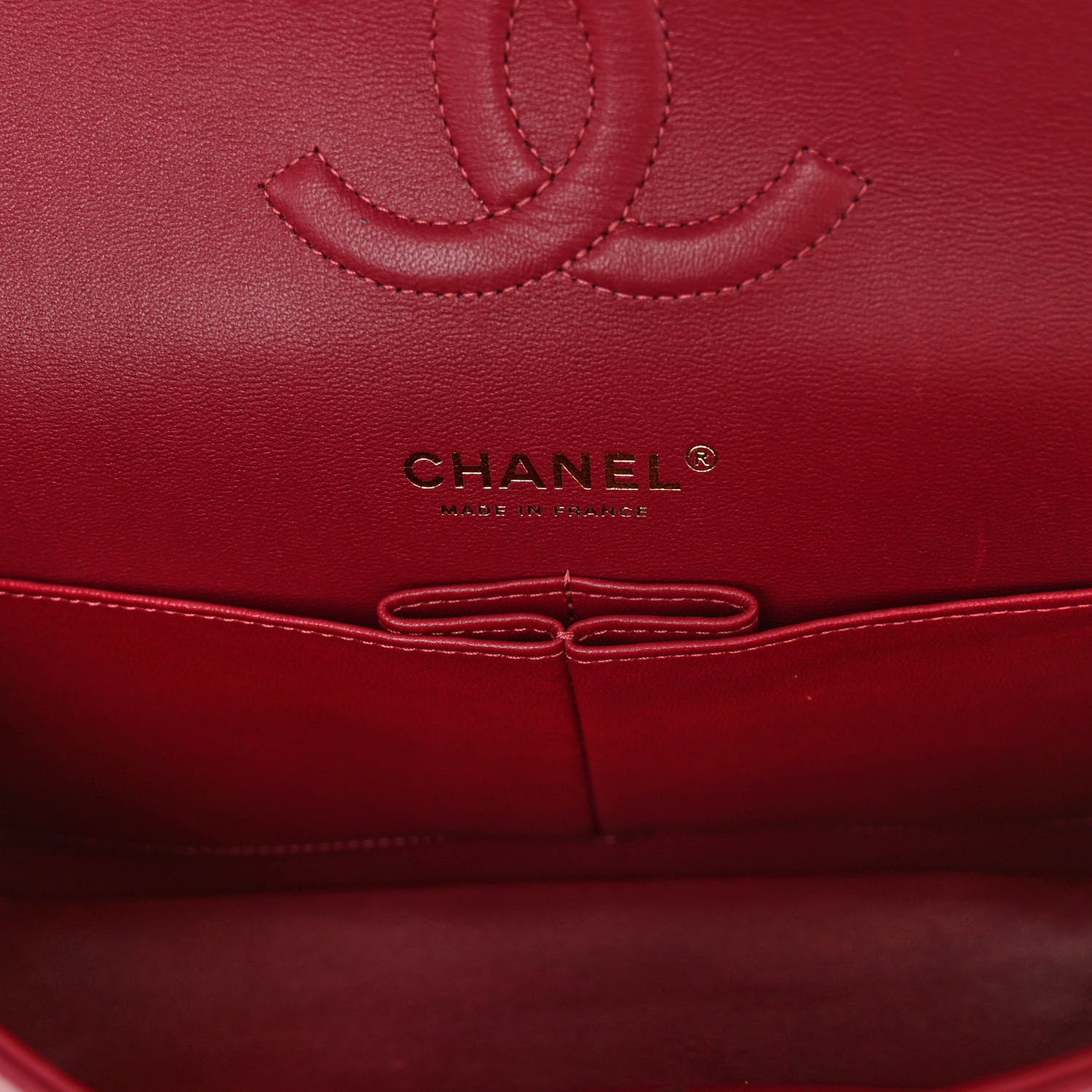 Chanel Lambskin Quilted Medium Double Flap Burgundy 6 of 10