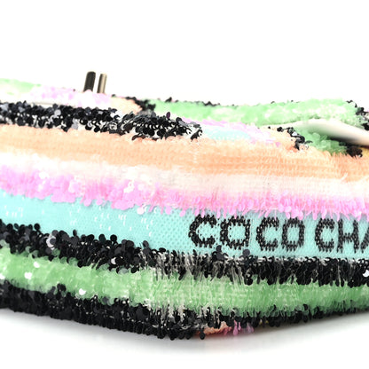 Chanel Sequin Logo Single Flap White Multicolor 9 of 10