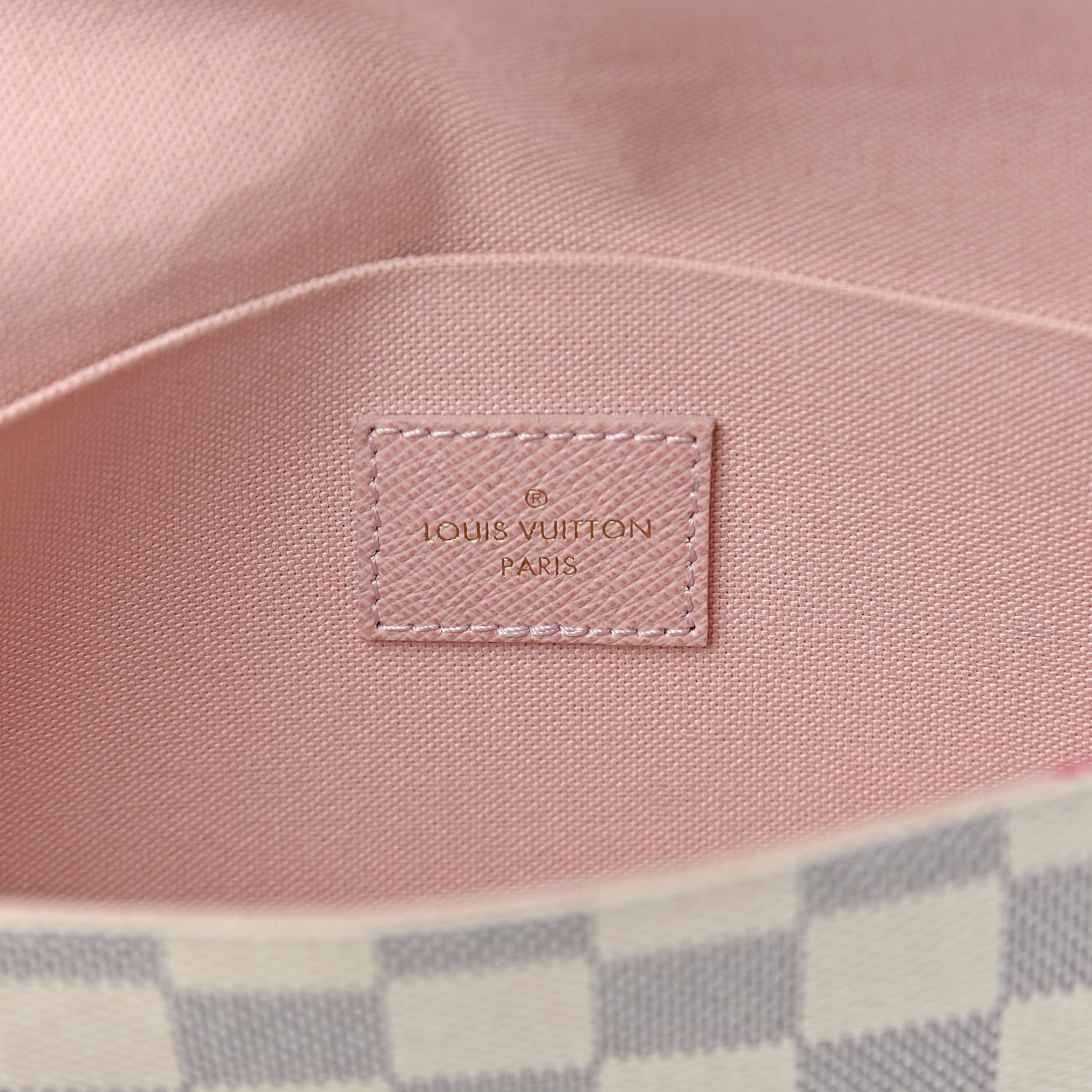 Louis Vuitton Damier Azur Pochette Felicie Chain Wallet Rose Ballerine 6 of 18