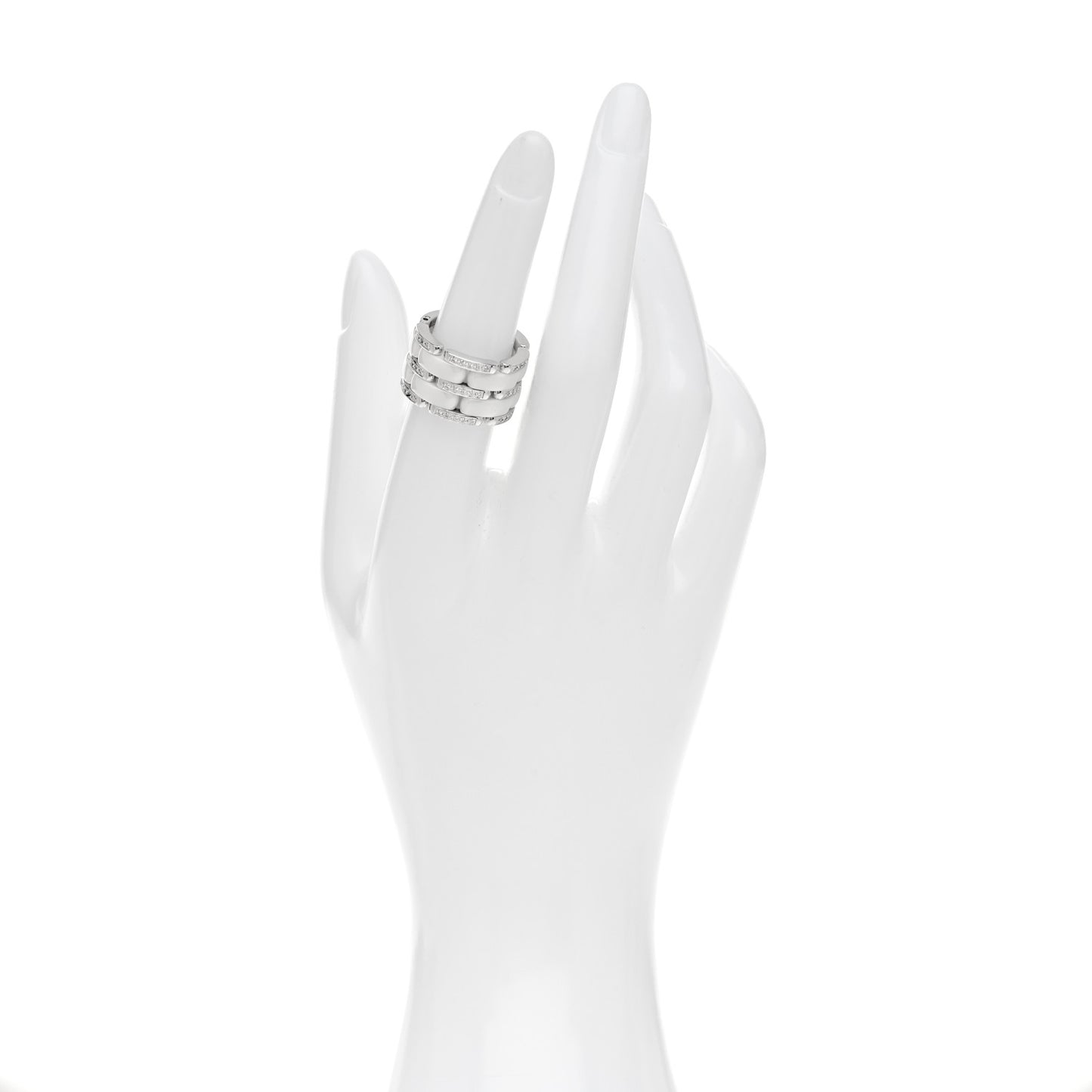 18k White Gold Diamond Ceramic Large Ultra Ring 50 5.5 White
