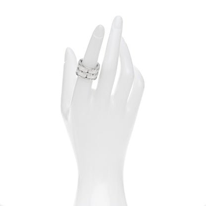 Chanel 18k White Gold Diamond Ceramic Large Ultra Ring 50 5.5 White 2 of 7