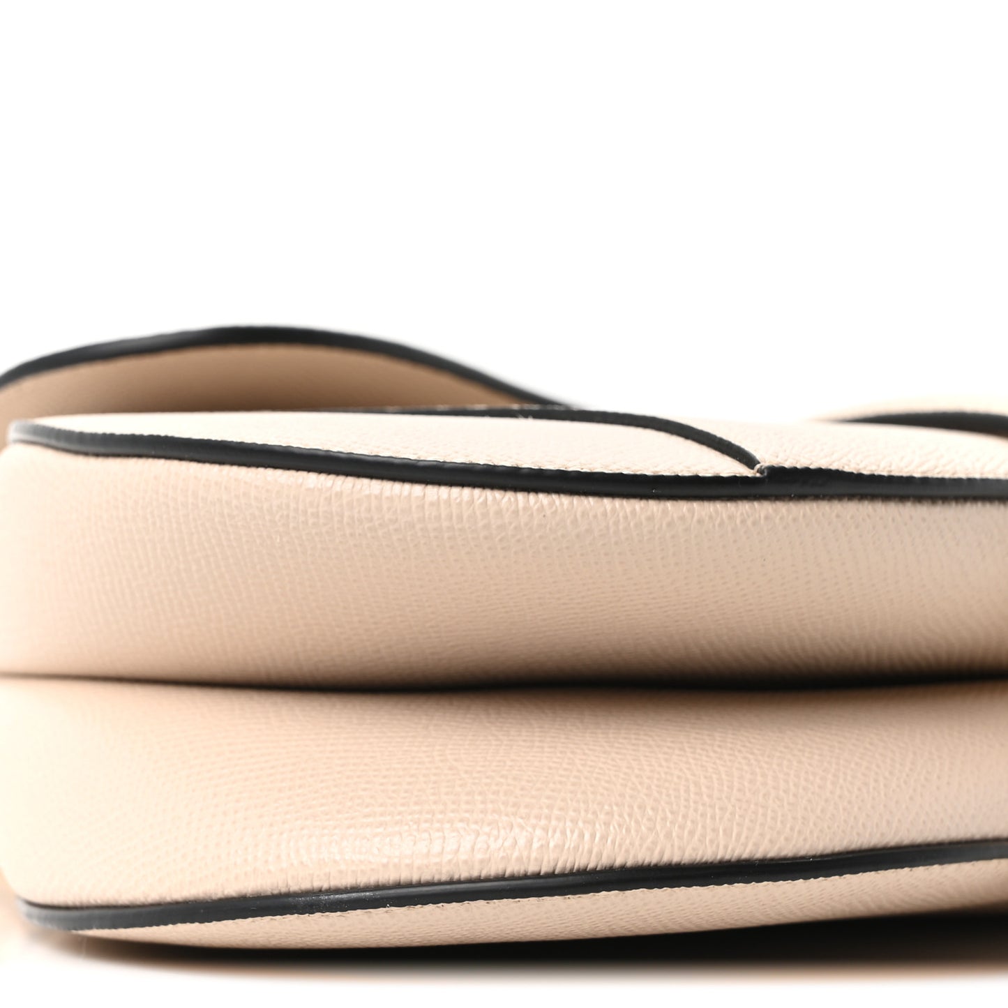Grained Calfskin Saddle Bag With Strap Warm Taupe
