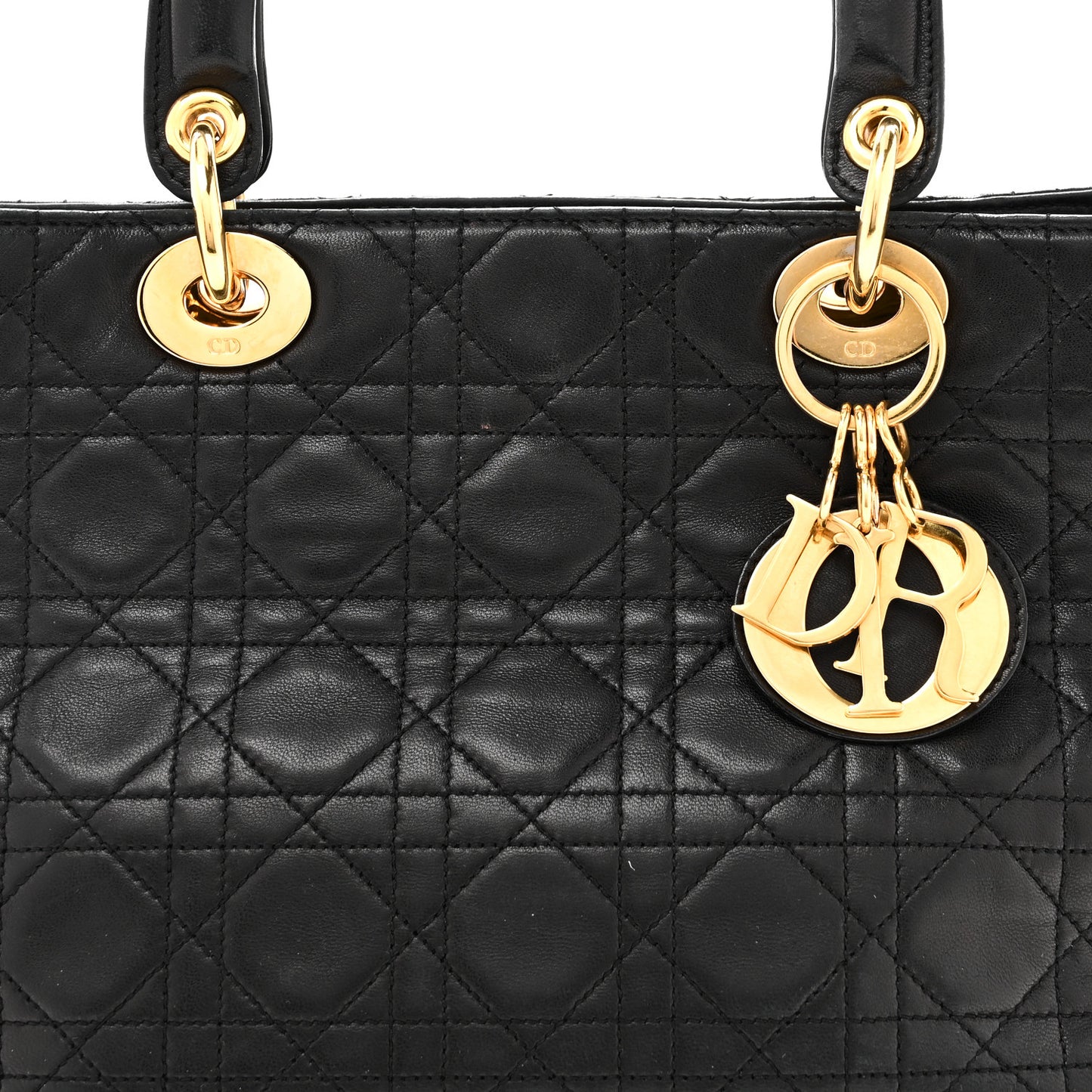 Lambskin Cannage Medium Lady Dior Black