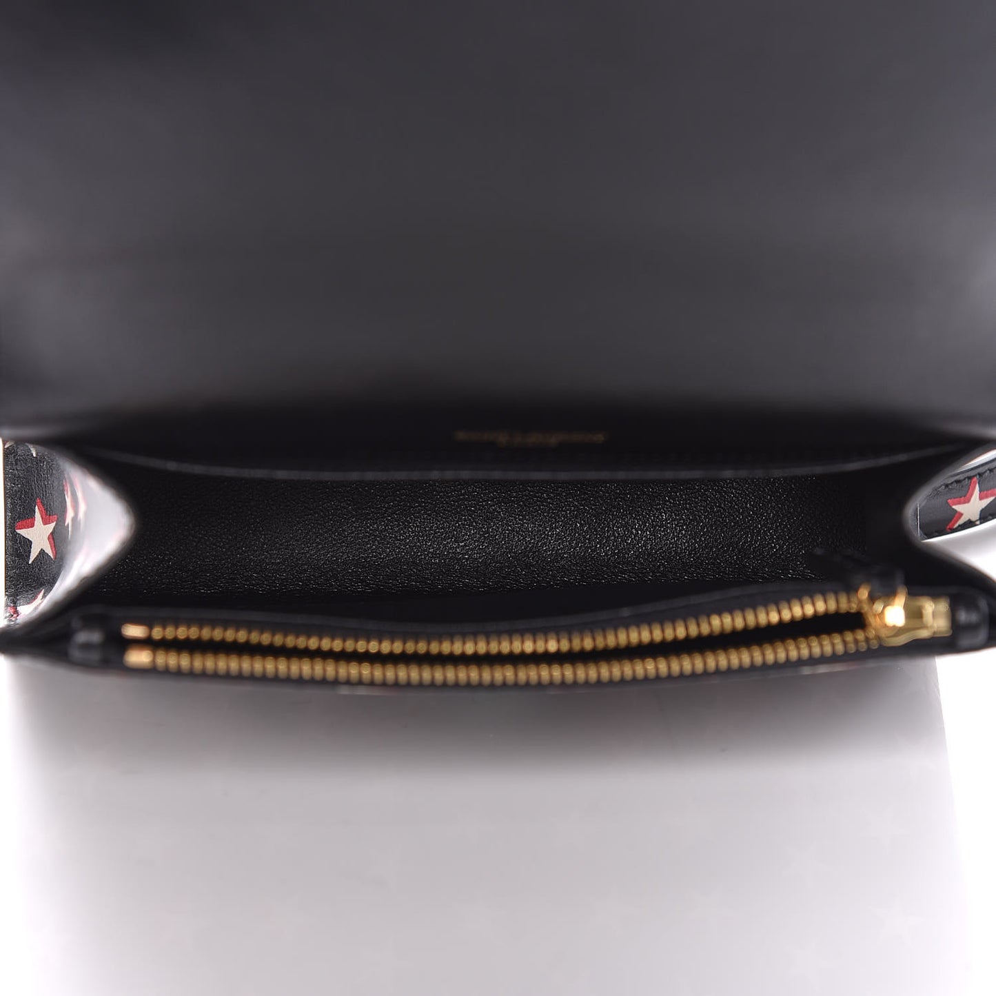 Smooth Calfskin Star Print Monogram Kate Belt Bag Black Ivory Red