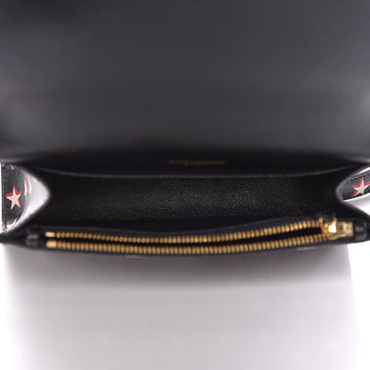Saint Laurent Smooth Calfskin Star Print Monogram Kate Belt Bag Black Ivory Red 5 of 10