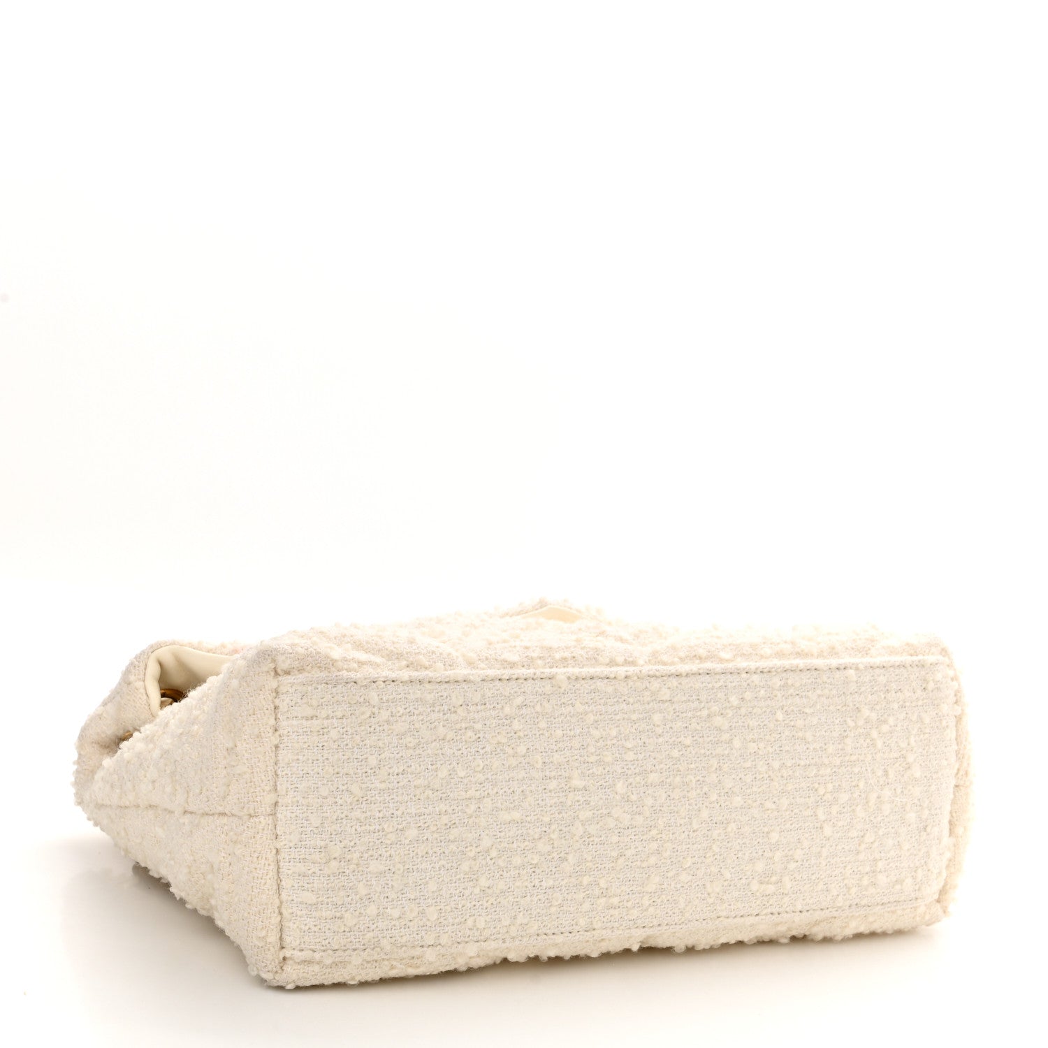 Saint Laurent Boucle Tweed Quilted Small Loulou Puffer Monogram Chain Satchel Crema Soft 4 of 11