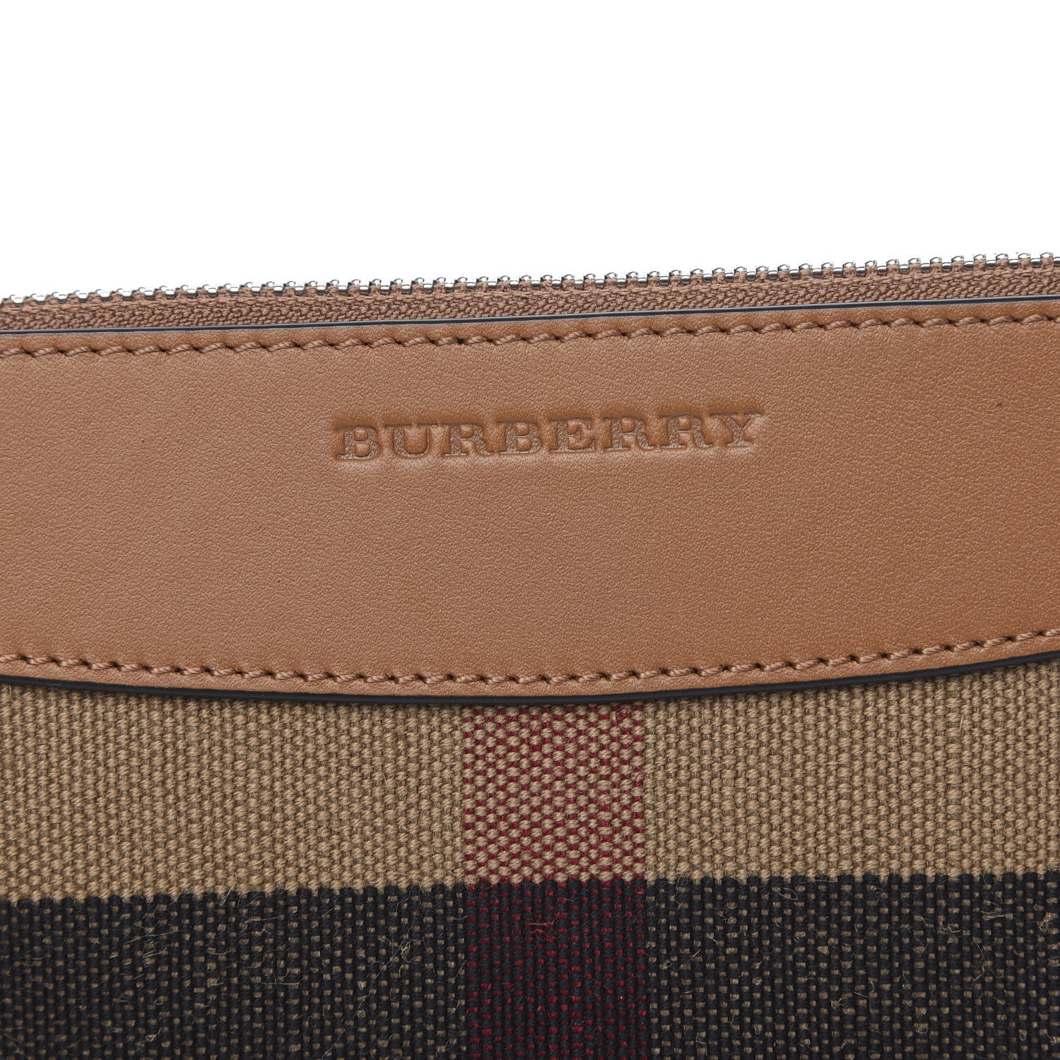 Burberry Mega Check Peyton Crossbody Clutch Bag Saddle Brown 9 of 9