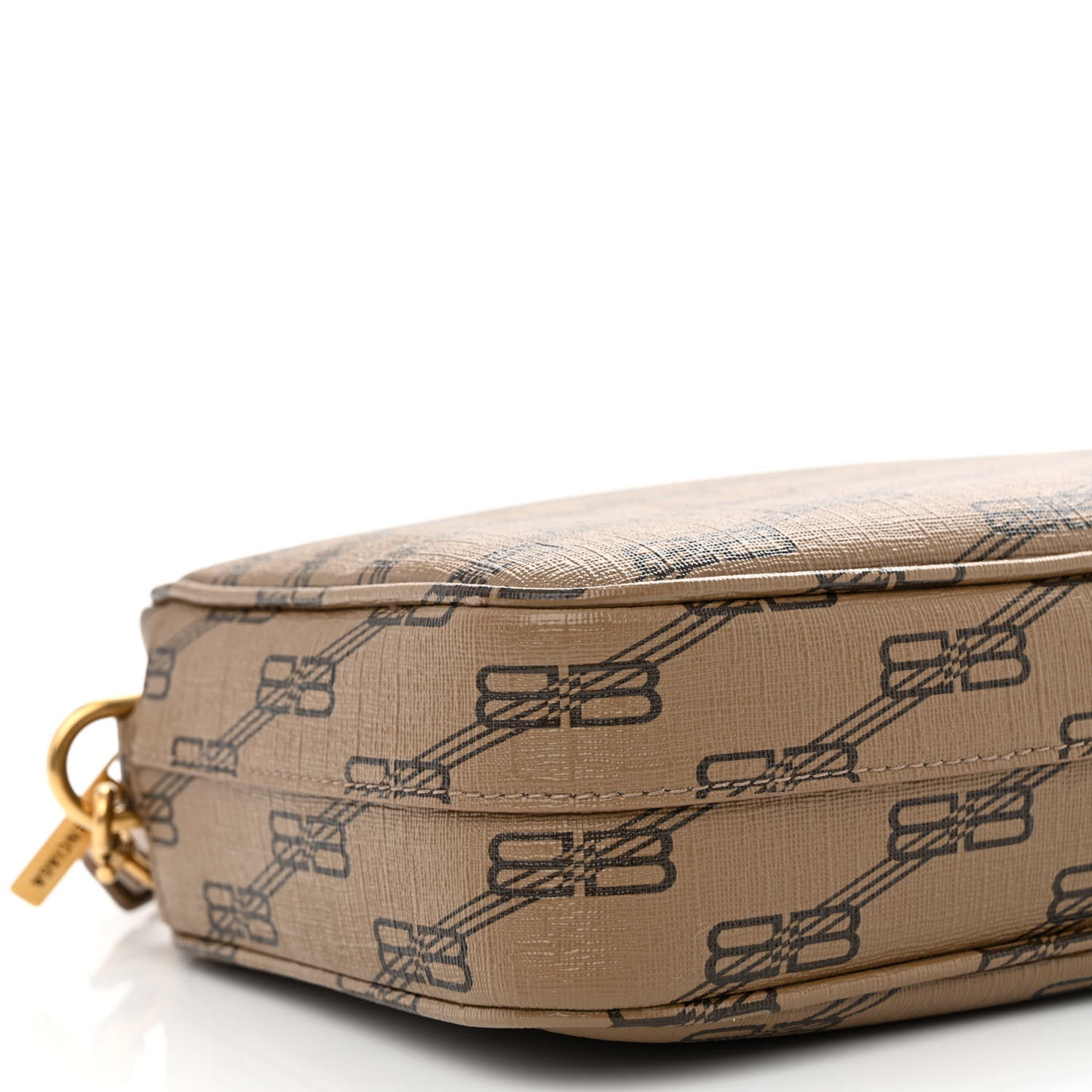 Coated Canvas BB Monogram Medium Signature Camera Bag Beige Brown