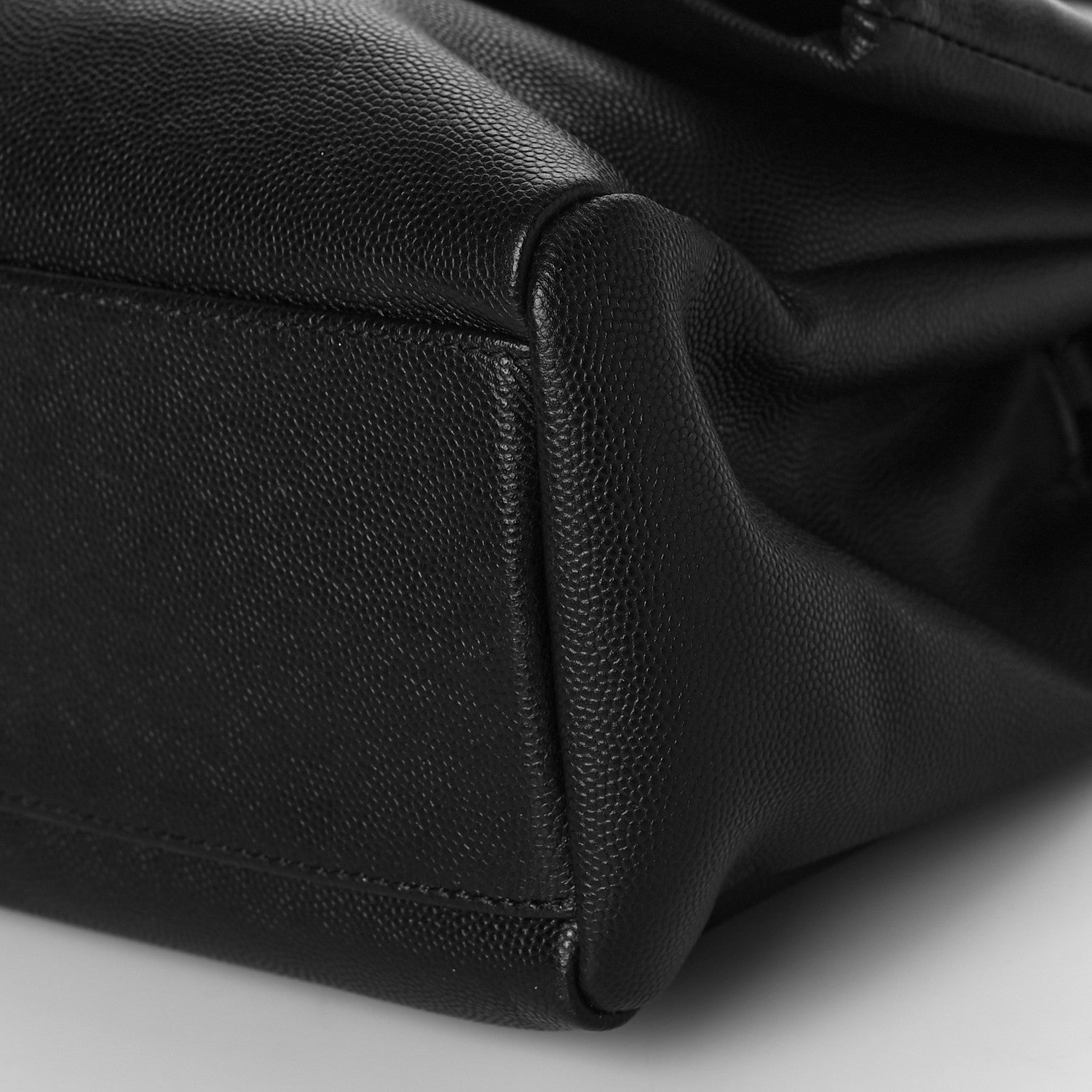Saint Laurent Grain De Poudre Medium West Hollywood Monogram Fold-Over Black 8 of 9