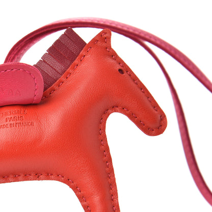 Hermes Milo Lambskin Grigri Rodeo Horse Bag Charm PM Rouge Indien Rubis Rose Mexico 3 of 4