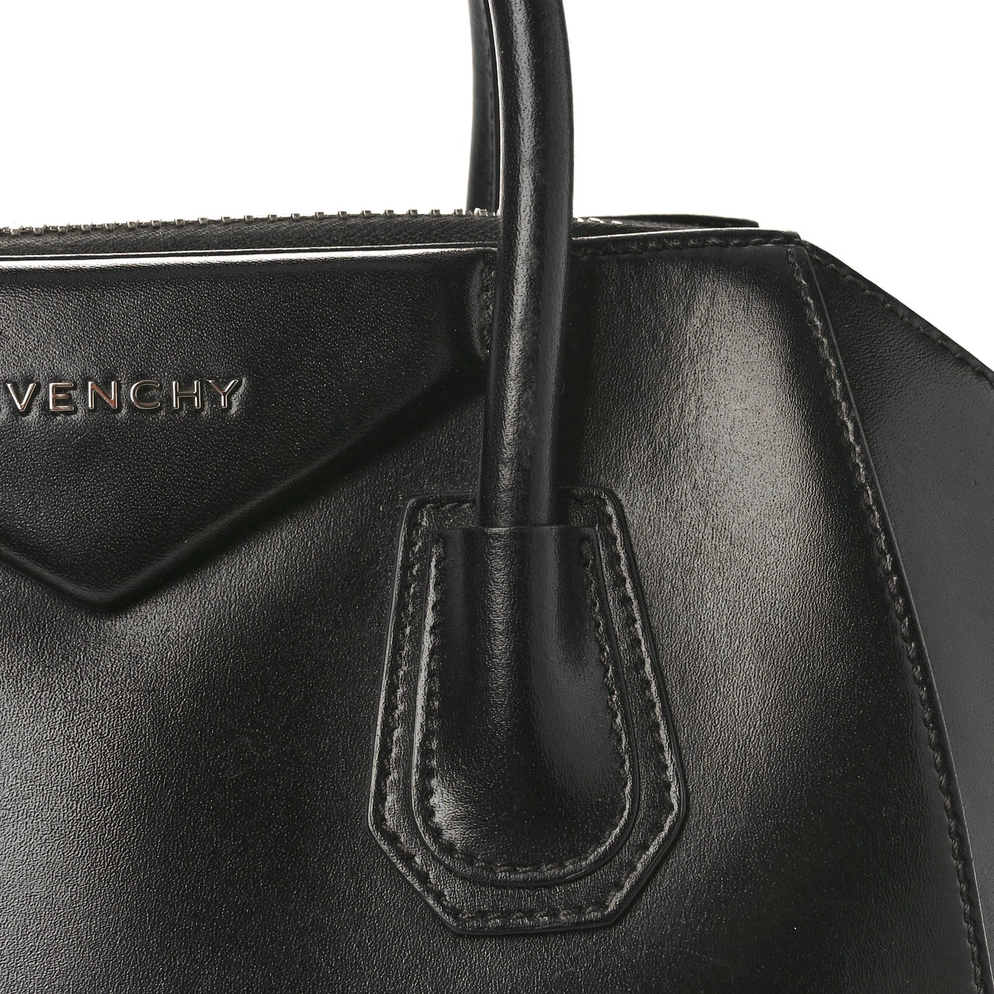 Shiny Lord Calfskin Small Antigona Black