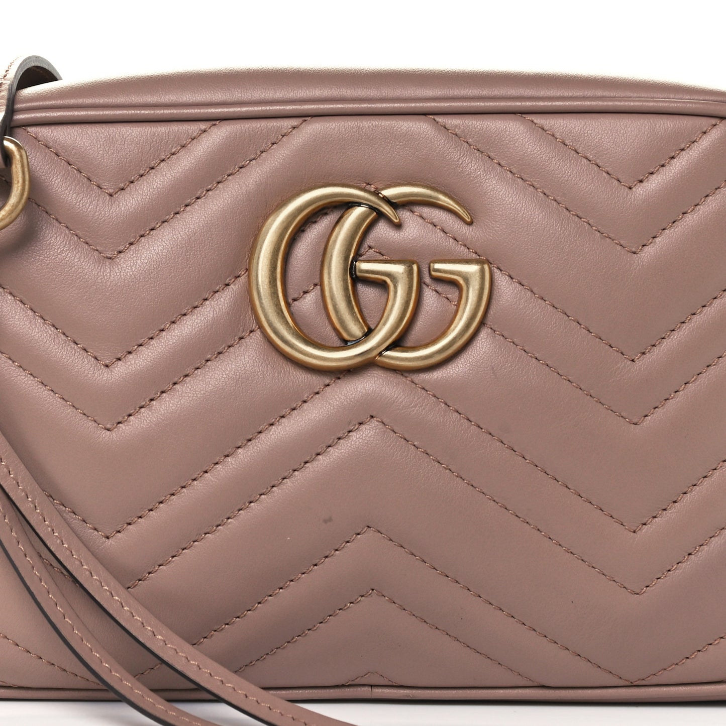 Calfskin Matelasse Small GG Marmont Chain Shoulder Bag Porcelain Rose