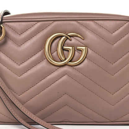 Gucci Calfskin Matelasse Small GG Marmont Chain Shoulder Bag Porcelain Rose 9 of 11