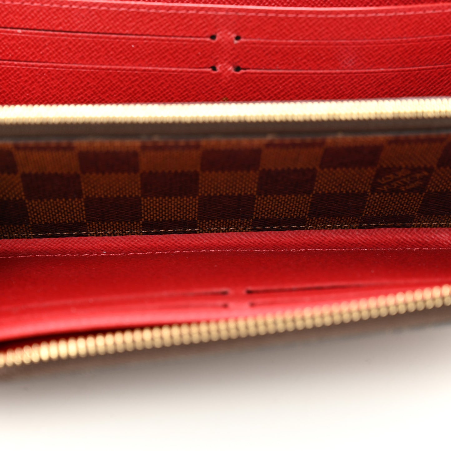 Damier Ebene Clemence Wallet Cherry