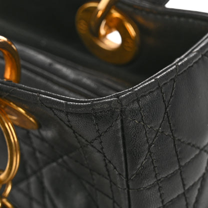 Christian Dior Lambskin Cannage Medium Lady Dior Black 14 of 16