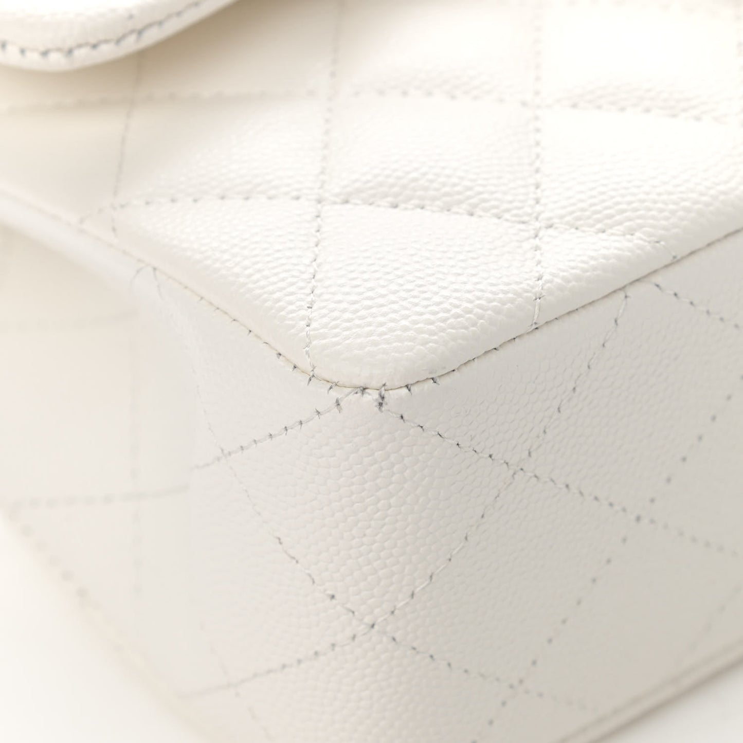 Caviar Quilted Small Double Flap White
