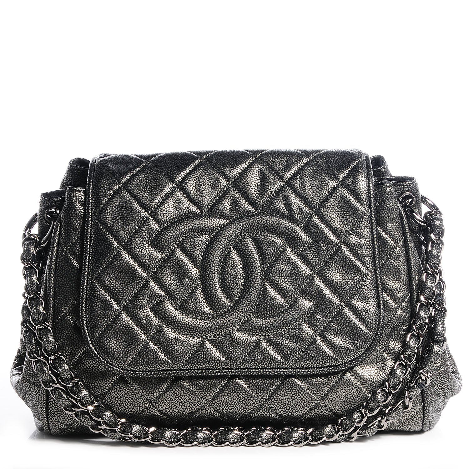 Chanel Caviar Quilted Timeless Accordion Flap Dark Silver 1 of 7