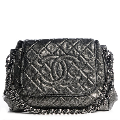 Chanel Caviar Quilted Timeless Accordion Flap Dark Silver 1 of 7