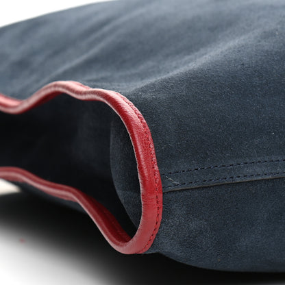 Gucci Suede Calfskin Large Rajah Chain Tote New Blue Romantic Cherry 10 of 11