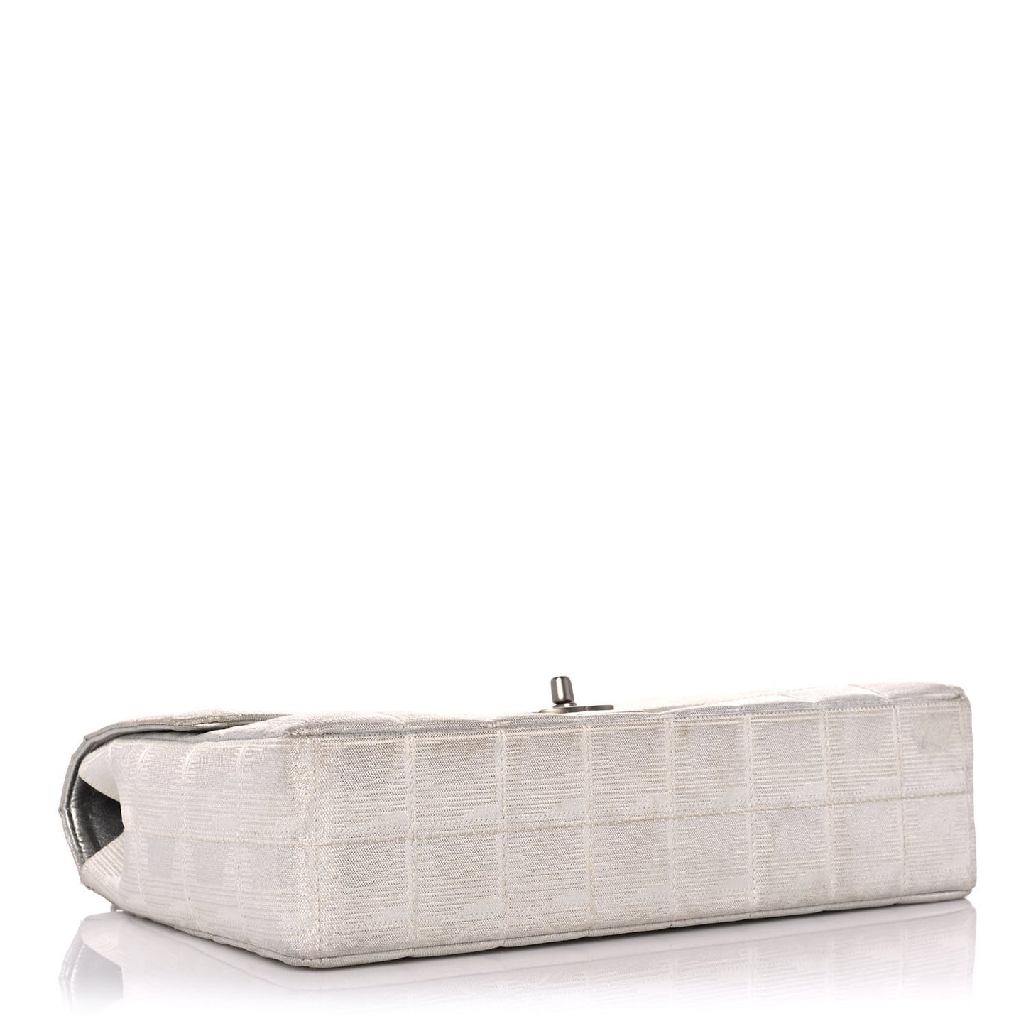 Metallic Nylon Medium Travel Flap Light Silver