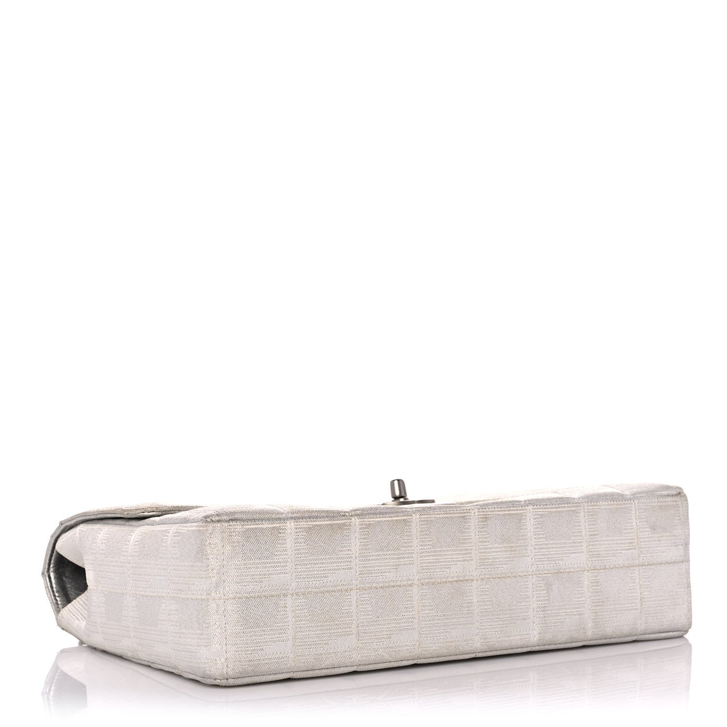 Chanel Metallic Nylon Medium Travel Flap Light Silver 4 of 16