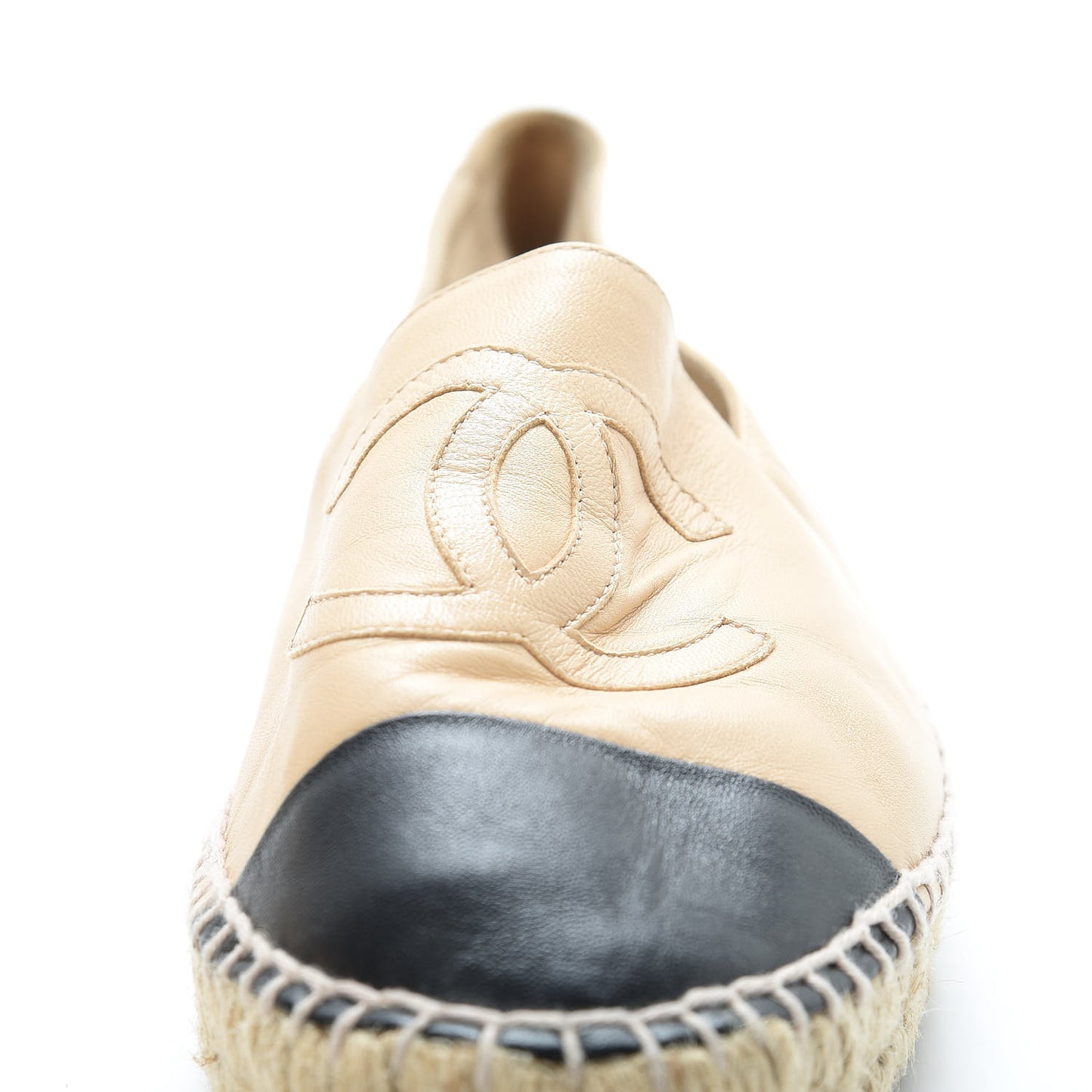 Lambskin CC Espadrilles 40 Beige Black