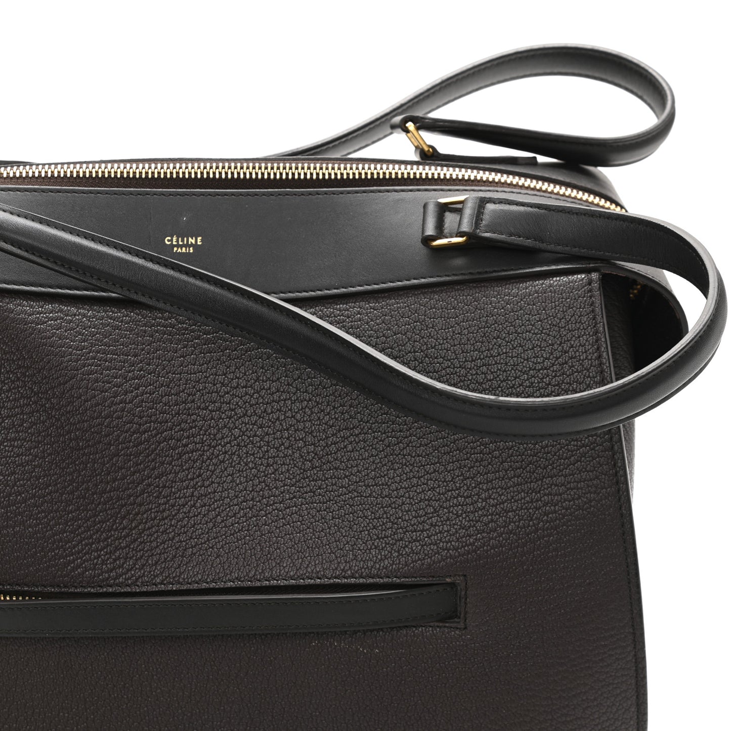 Goatskin Smooth Calfskin Medium Ring Bag Dark Taupe