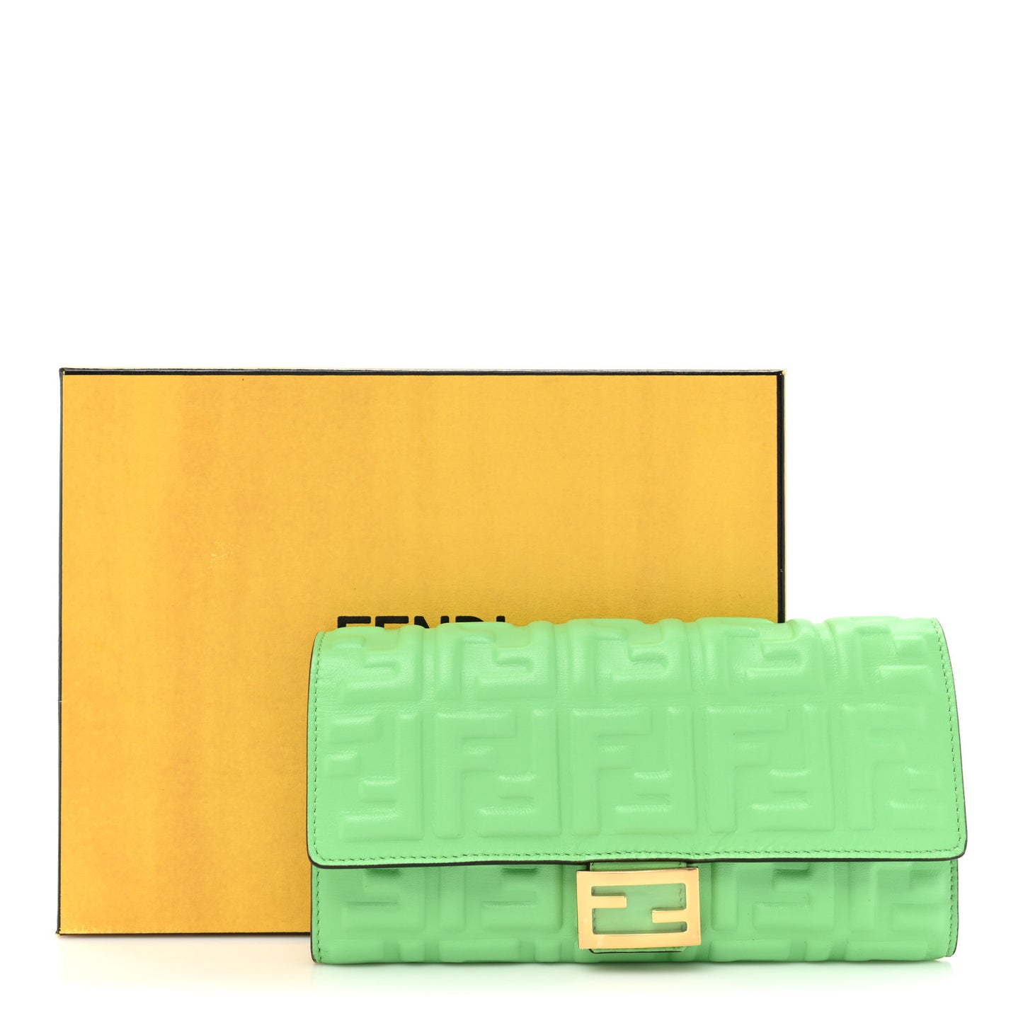 Nappa Matisse FF Embossed Continental Wallet Edamame