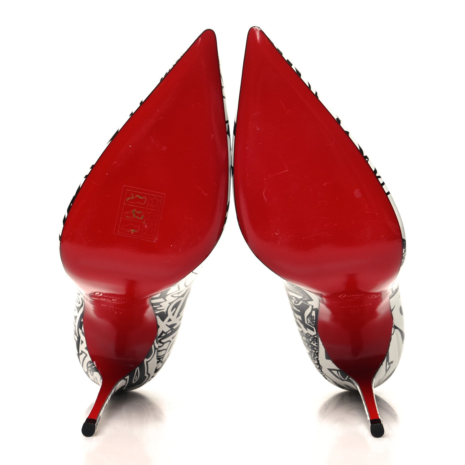 Christian Louboutin Calfskin WallGraf So Kate 120 Pumps 37 Black White 5 of 7